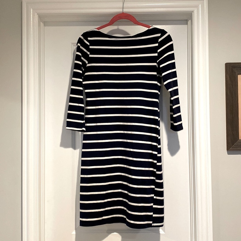Navy striped bodycon dress